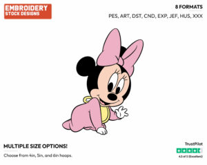 Baby Minnie - Disney Babies - Embroidery Design in 3 sizes & 8 formats