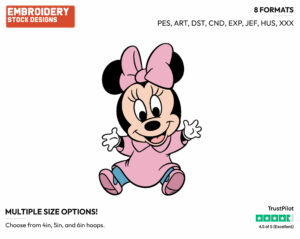 Baby Minnie - Disney Babies - Embroidery Design in 3 sizes & 8 formats