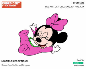 Baby Minnie Laughing - Disney Babies - Embroidery Design in 3 sizes & 8 formats