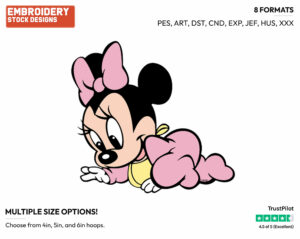 Baby Minnie - Disney Babies - Embroidery Design in 3 sizes & 8 formats