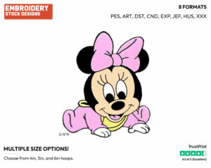 Baby Minnie - Disney Babies - Embroidery Design in 3 sizes & 8 formats