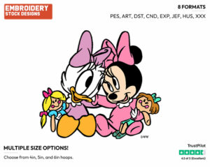 Baby Minnie, Daisy, Dolls - Disney Babies - Embroidery Design in 3 sizes & 8 formats