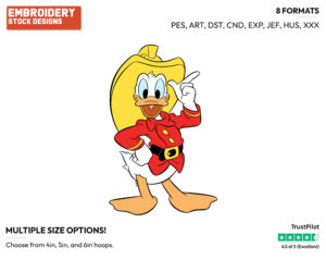 Firefighter Donald Duck - Disney's Donald Duck - Embroidery Design in 3 sizes & 8 formats