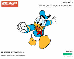 Running - Disney's Donald Duck - Embroidery Design in 3 sizes & 8 formats