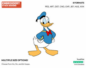 Posing - Disney's Donald Duck - Embroidery Design in 3 sizes & 8 formats