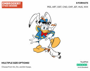 Surrounded By Seagulls - Disney's Donald Duck - Embroidery Design in 3 sizes & 8 formats