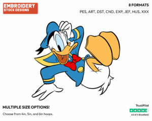 Bouncing - Disney's Donald Duck - Embroidery Design in 3 sizes & 8 formats