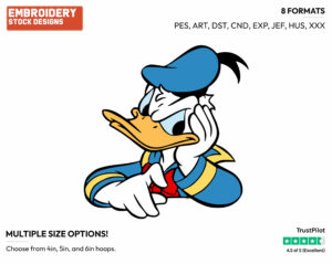 Impatient Donald Duck - Disney's Donald Duck - Embroidery Design in 3 sizes & 8 formats