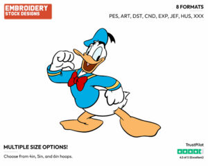 Confident - Disney's Donald Duck - Embroidery Design in 3 sizes & 8 formats