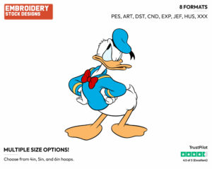 Irritated Donald Duck - Disney's Donald Duck - Embroidery Design in 3 sizes & 8 formats