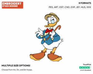 Donald Duck - Disney's Donald Duck - Embroidery Design in 3 sizes & 8 formats