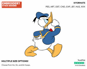 Angry Donald - Disney's Donald Duck - Embroidery Design in 3 sizes & 8 formats