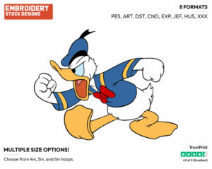 Confrontational Donald - Disney's Donald Duck - Embroidery Design in 3 sizes & 8 formats
