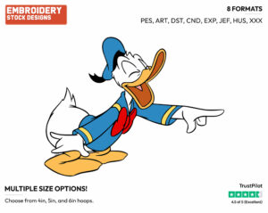 Donald Laughing - Disney's Donald Duck - Embroidery Design in 3 sizes & 8 formats