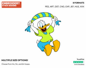 Donald Duck - Disney's Donald Duck - Embroidery Design in 3 sizes & 8 formats