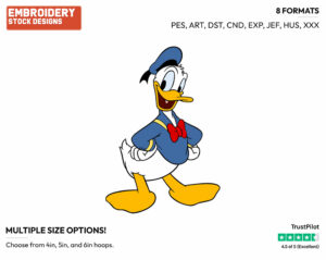 With Arms Akimbo - Disney's Donald Duck - Embroidery Design in 3 sizes & 8 formats