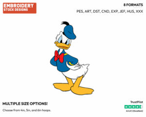 Angry - Disney's Donald Duck - Embroidery Design in 3 sizes & 8 formats
