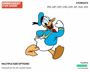 Walking - Disney's Donald Duck - Embroidery Design in 3 sizes & 8 formats