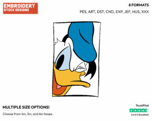 Keeping An Eye On You - Disney's Donald Duck - Embroidery Design in 3 sizes & 8 formats