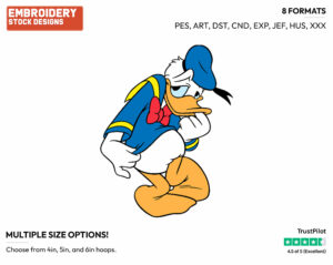 Embarrassed - Disney's Donald Duck - Embroidery Design in 3 sizes & 8 formats