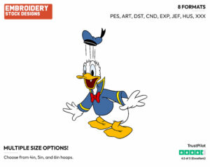 Surprised - Disney's Donald Duck - Embroidery Design in 3 sizes & 8 formats