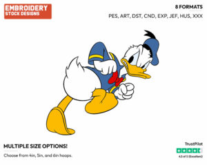 Furious - Disney's Donald Duck - Embroidery Design in 3 sizes & 8 formats