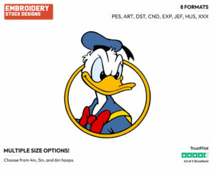 Mischievous - Disney's Donald Duck - Embroidery Design in 3 sizes & 8 formats
