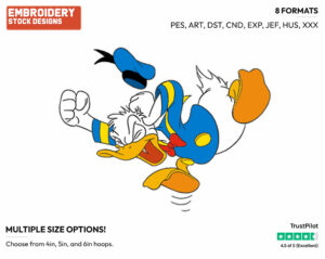 Donald Duck Temper Tantrum - Disney's Donald Duck - Embroidery Design in 3 sizes & 8 formats