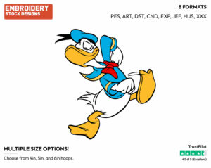 Confident Donald Duck - Disney's Donald Duck - Embroidery Design in 3 sizes & 8 formats