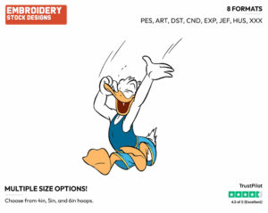 Diving - Disney's Donald Duck - Embroidery Design in 3 sizes & 8 formats