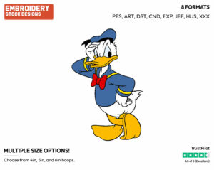 Frustrated Donald Duck - Disney's Donald Duck - Embroidery Design in 3 sizes & 8 formats
