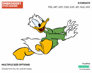 Running - Disney's Donald Duck - Embroidery Design in 3 sizes & 8 formats