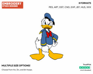 Peeved Donald Duck - Disney's Donald Duck - Embroidery Design in 3 sizes & 8 formats