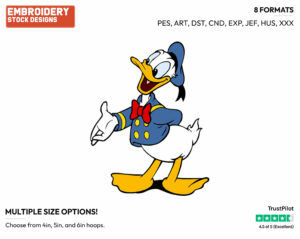 Donald Duck - Disney's Donald Duck - Embroidery Design in 3 sizes & 8 formats