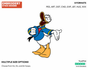 Singing - Disney's Donald Duck - Embroidery Design in 3 sizes & 8 formats
