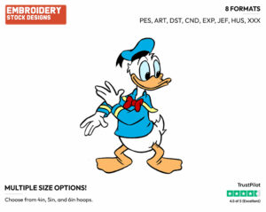 Brushing Himself Off - Disney's Donald Duck - Embroidery Design in 3 sizes & 8 formats