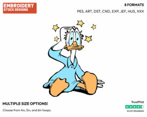 Injured - Disney's Donald Duck - Embroidery Design in 3 sizes & 8 formats