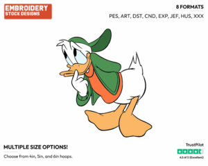 Young Donald Duck - Disney's Donald Duck - Embroidery Design in 3 sizes & 8 formats