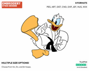 Donald Duck Karate - Disney's Donald Duck - Embroidery Design in 3 sizes & 8 formats