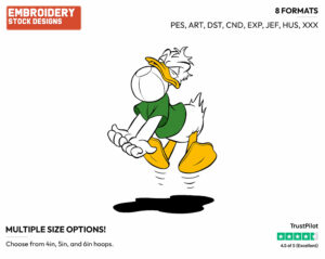 Playing Volleyball - Disney's Donald Duck - Embroidery Design in 3 sizes & 8 formats