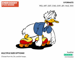 Tired Out - Disney's Donald Duck - Embroidery Design in 3 sizes & 8 formats