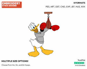 Boxing - Disney's Donald Duck - Embroidery Design in 3 sizes & 8 formats