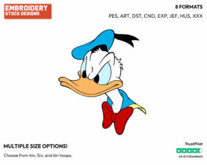 Donald's Angry Face - Disney's Donald Duck - Embroidery Design in 3 sizes & 8 formats