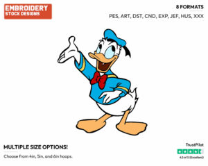 Holding Out Arm - Disney's Donald Duck - Embroidery Design in 3 sizes & 8 formats