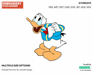Contrite - Disney's Donald Duck - Embroidery Design in 3 sizes & 8 formats