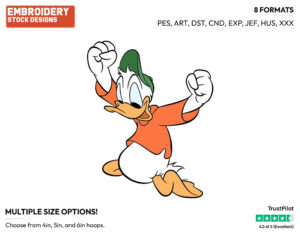 Young Donald Duck - Disney's Donald Duck - Embroidery Design in 3 sizes & 8 formats