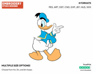 Pointing - Disney's Donald Duck - Embroidery Design in 3 sizes & 8 formats