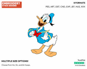 Confident Donald Duck - Disney's Donald Duck - Embroidery Design in 3 sizes & 8 formats