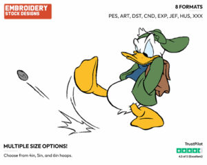 Walking To School - Disney's Donald Duck - Embroidery Design in 3 sizes & 8 formats