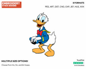 Hat In Hands - Disney's Donald Duck - Embroidery Design in 3 sizes & 8 formats